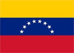 [ai] The flag of Venezuela, featuring three horizontal stripes: yellow on top, blue in the middle with a semicircle of seven white stars, and red at the bottom.
